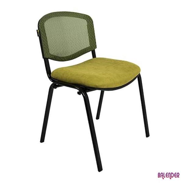 صندلی راحتیران مدل C305 دارای پشتی مش می باشد و رنگ روکش نشیمن آن سبز است. این صندلی چهار عدد پایه ثابت دارد.