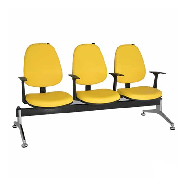 صندلی انتظار راحتیران مدل WF701Pبه تعداد سه نفره می باشد و روکشی به رنگ زرد دارد. پایه های ثابت فلزی نیز برای آن تعبیه شده است.