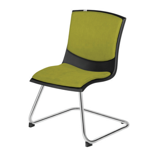 صندلی کنفرانس VENTO داتیس مدل CV355X دارای پایه های کروم و تشک در کف و پشت به رنگ سبز می باشد. این محصول دارای پایه ثابت یو شکل است.