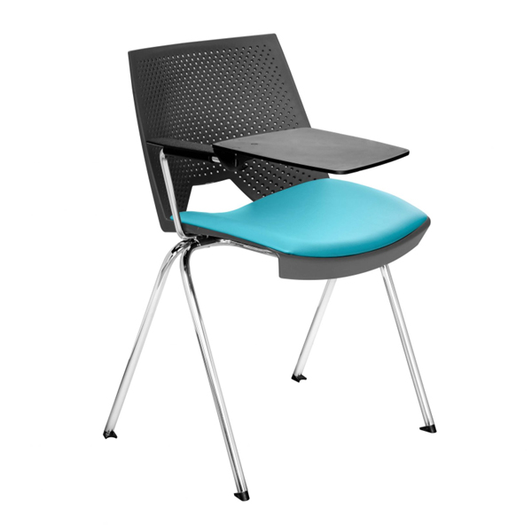 صندلی آموزشی PRIMA داتیس مدل TP365دارای پایه های کروم و تشک در کف به رنگ آبی می باشد. این محصول پشتی شیار دار دارد.