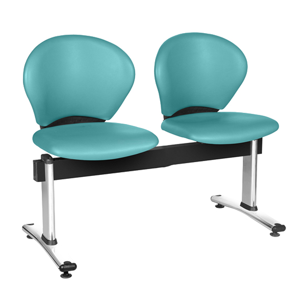صندلی انتظار دو نفره ROMA داتیس مدل wr425x-2 دارای دو عدد پایه ثابت نقره ای رنگ در طرفین خود است و رنگ نشیمن و پشتی آن آبی می باشد.
