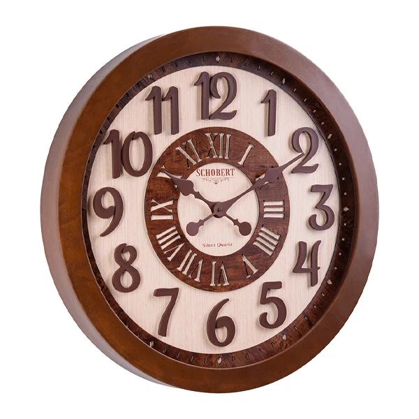 ساعت دیواری گرد از نما سمت چپ