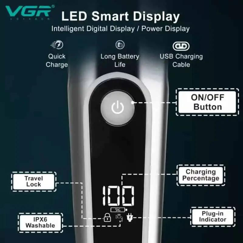 ست ماشین اصلاح موی صورت و بدن وی جی ار مدل V-107 - Image 4