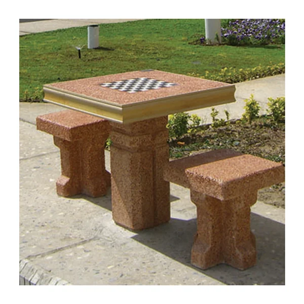 میز شطرنج مربع دورا با نشیمن و حاشیه چوب مدل TB.CH202