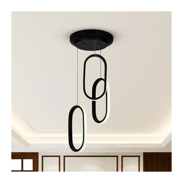 لوستر مدرن چشمه نور کد L6407/3BK - Image 2