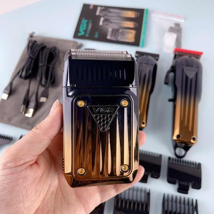 ماشین اصلاح موی سر و صورت شارژی وی جی ار مدل V-644 مجموعه سه عددی - Image 2