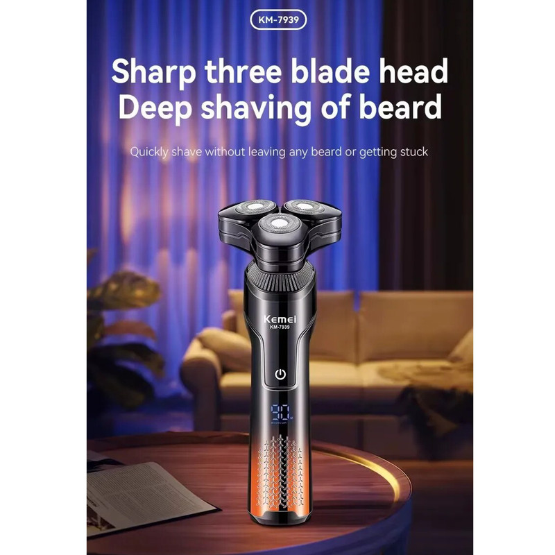 ست ماشین اصلاح موی صورت و بدن کیمی شارژی مدل KM-7939 - Image 3