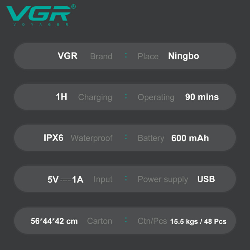 ماشین اصلاح موی صورت شارژی وی جی ار مدل V-314 - Image 3