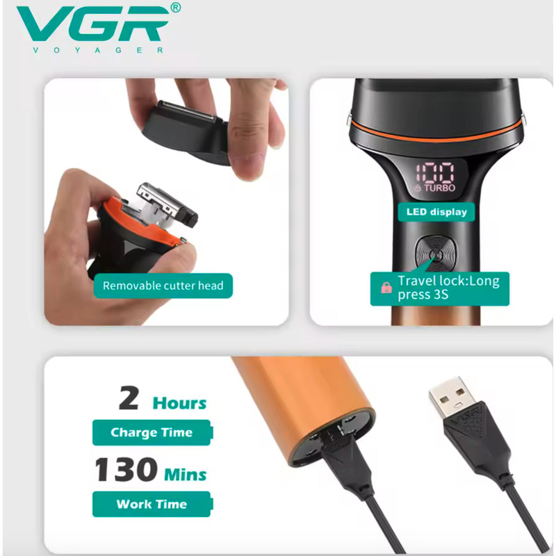 ماشین اصلاح صورت شارژی وی جی ار مدل v-382 - Image 6