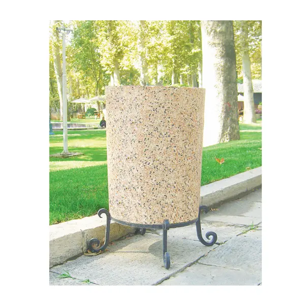 سطل زباله استوانه ای دورا با پایه فرفورژه مدل T601