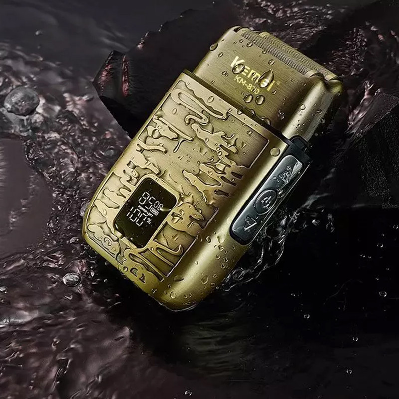 ماشین اصلاح موی صورت و بدن کیمی مدل KM-870، اصلاح به صورت صفر زن، ضد آب، نمایشگر LED، منبع انرژی با باتری قابل شارژ، تکنولوژی اصلاح به صورت شیو فویلی، مدت زمان شارژ 90 دقیقه و مدت زمان استفاده پس از شارژ 90 دقیقه، بههمراه کابل شارژ USB، برس، روغن - Image 5