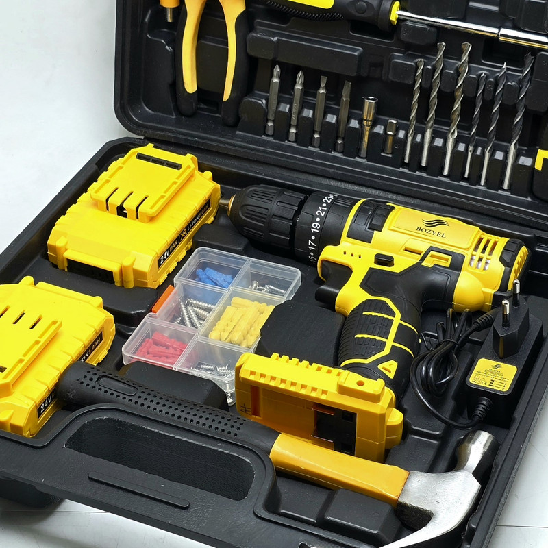 مجموعه 96 عددی دریل پیچ گوشتی شارژی چکشی بوزیل مدل 24V - Image 4