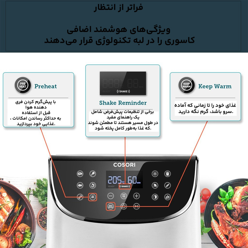 سرخ کن بدون روغن کوزوری مدل CP158-AF White - Image 10