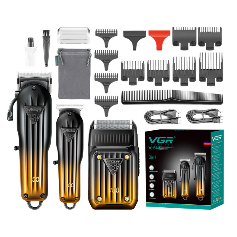 ماشین اصلاح موی سر و صورت شارژی وی جی ار مدل V-644 مجموعه سه عددی - Image 8