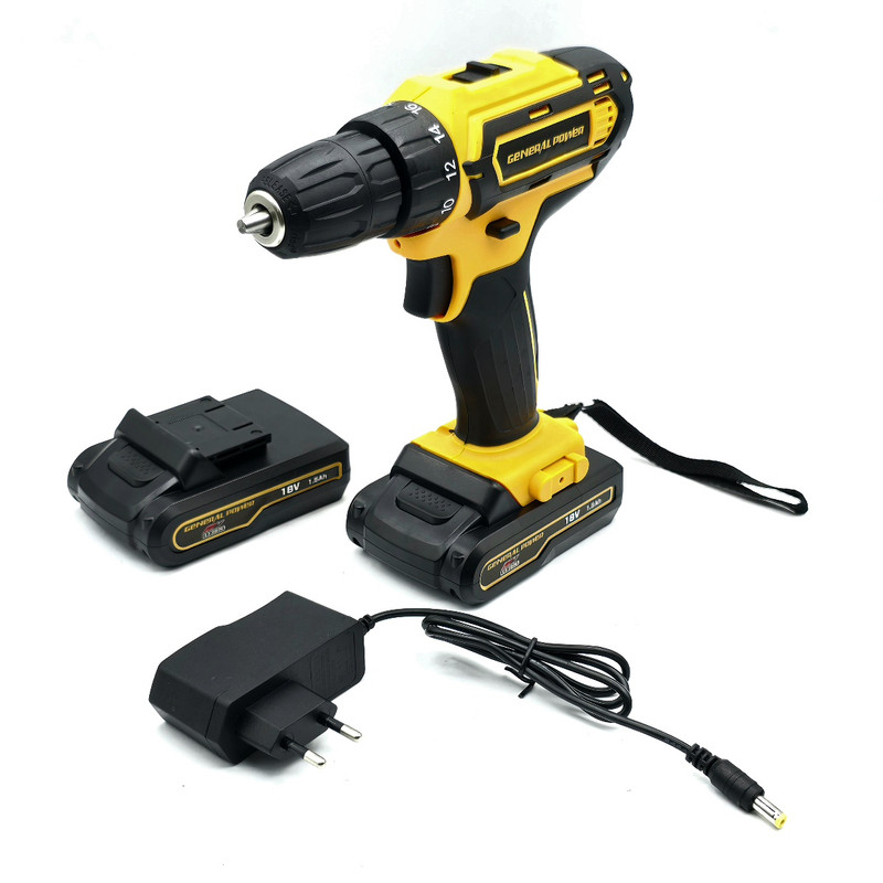 مجموعه 28 عددی دریل پیچ گوشتی شارژی سه نظام 10 میلیمتری 18 ولت جنرال پاور مدل 18V - Image 6