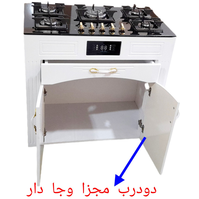 اجاق گاز 5 شعله هاکان مدل رو شیشه فندک دار دو درب جا قاشوقی //CHM_ M6// - Image 4