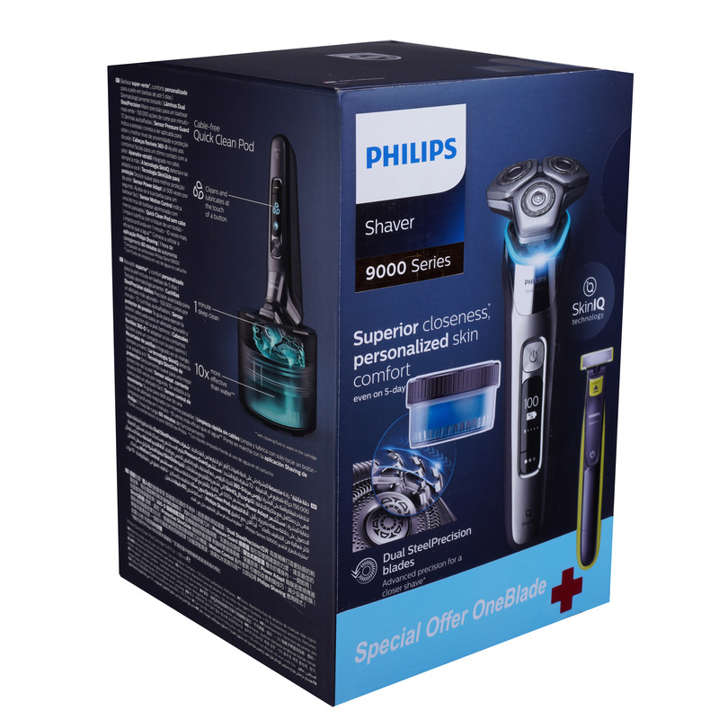 ماشین اصلاح موی صورت و بدن فیلیپس مدل S9985plus بههمراه خط زن، اصلاح به صورت صفر زن، استفاده به صورت خشک و مرطوب، ضد آب، منبع انرژی باتری، تکنولوژی اصلاح به صورت برش چرخشی، بههمراه کیف - Image 19