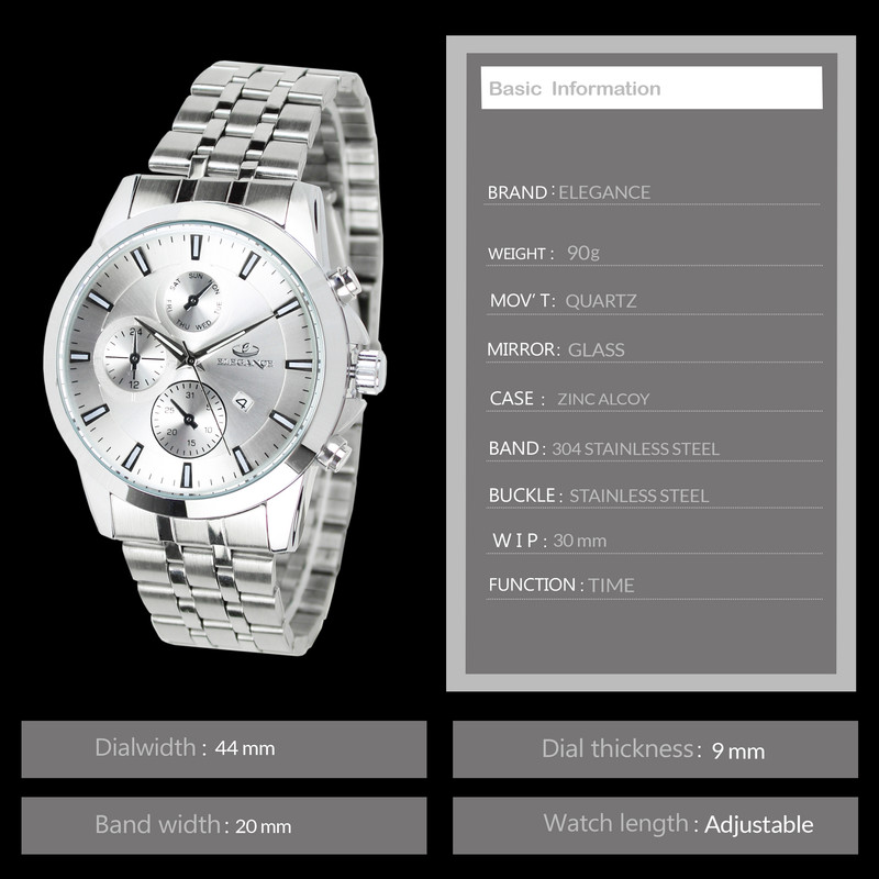 ساعت مچی عقربهای کوارتز مردانه الگانس مدل EMSSJ4672 - Image 17