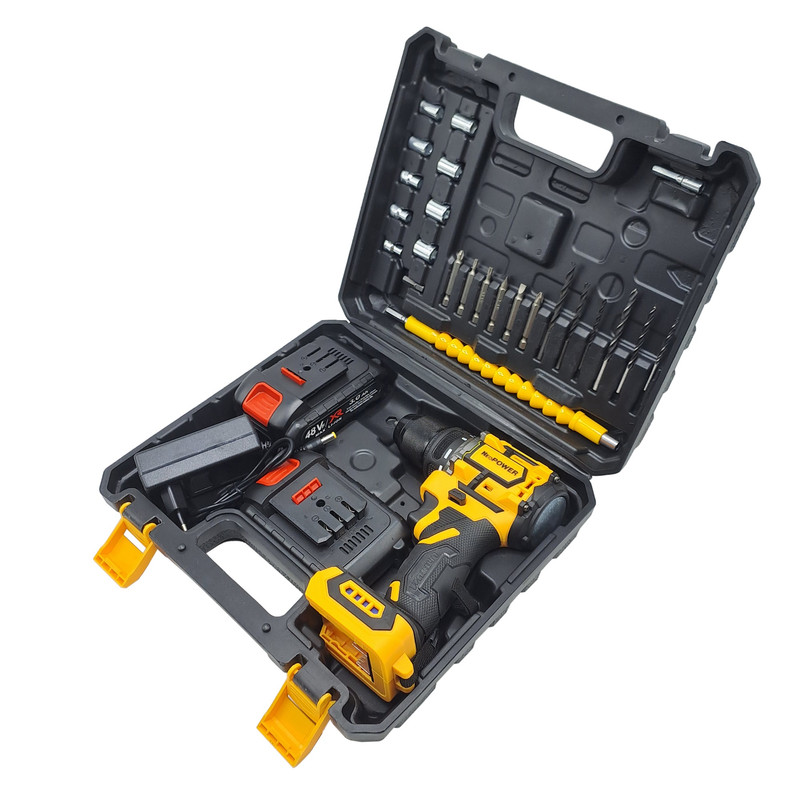 مجموعه 28 عددی دریل پیچ گوشتی براشلس صنعتی نیوپاور مدل 48VF کد 2 - Image 3