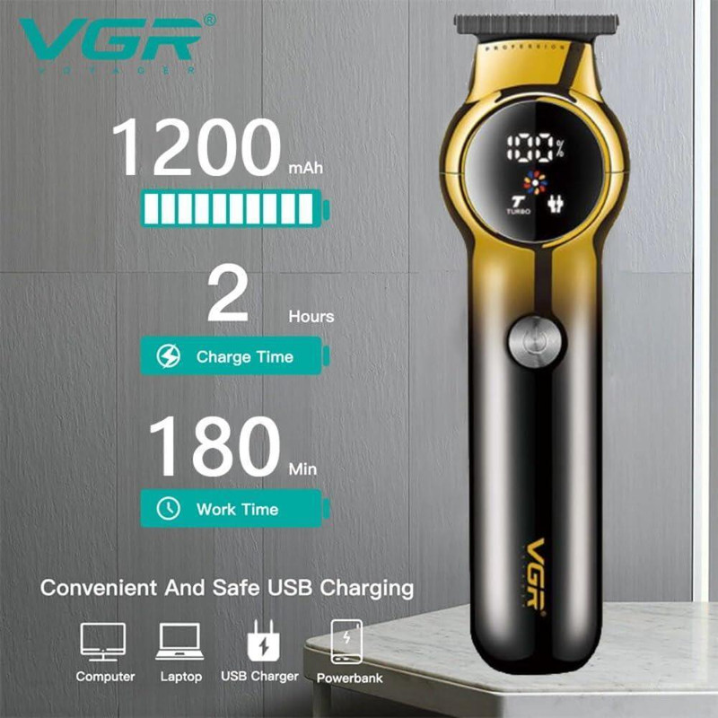 ماشین اصلاح موی سر و صورت شارژی وی جی ار مدل V-989 professional - Image 2
