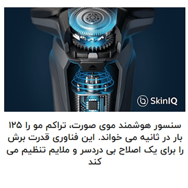 ماشین اصلاح موی صورت و بدن فیلیپس مدل S9985plus بههمراه خط زن، اصلاح به صورت صفر زن، استفاده به صورت خشک و مرطوب، ضد آب، منبع انرژی باتری، تکنولوژی اصلاح به صورت برش چرخشی، بههمراه کیف - Image 9