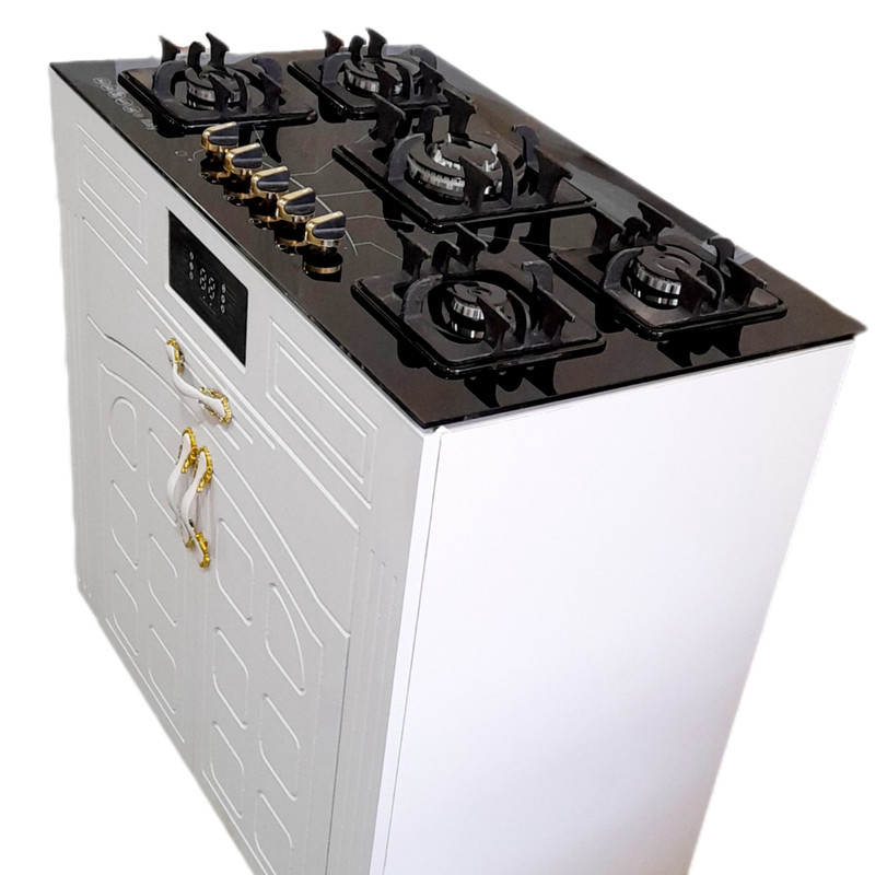 اجاق گاز 5 شعله هاکان مدل رو شیشه فندک دار دو درب جا قاشوقی //CHM_ M6// - Image 2