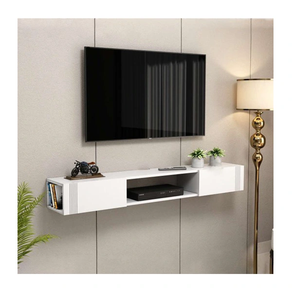 میز تلویزیون دیواری سیگما رنگ سفید