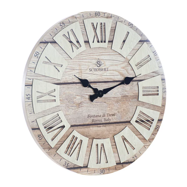 ساعت دیواری گرد بدون فریم با رنگ خاکستری