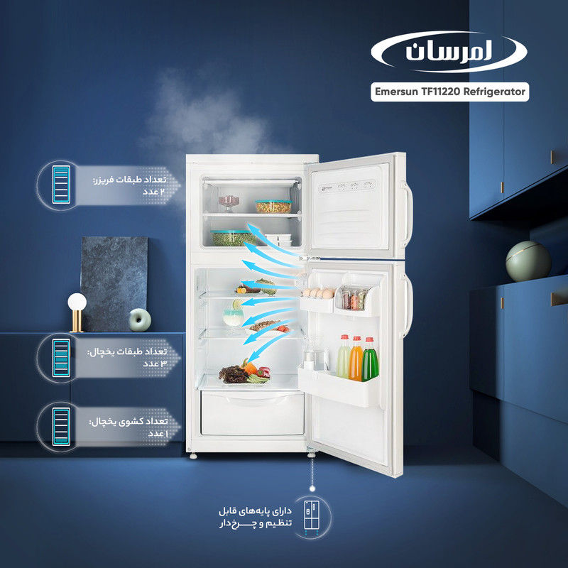 یخچال فریزر طرح فریزر بالا 11 فوت امرسان مدل TF11220 - Image 5