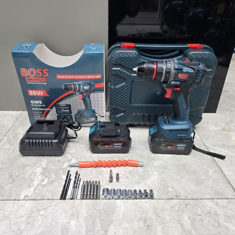 مجموعه 28 عددی دریل چکشی شارژی باس مدل BRUSHLESS-88VOLT- SIGNLE - Image 10