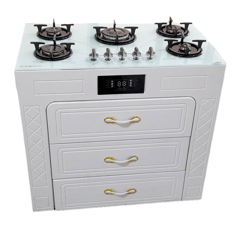 اجاق گاز 5 شعله هاکان مدل صفحه شیشه ولوم بالا سه کشو1230 - Image 6