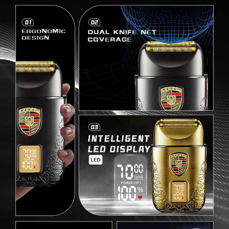 ست ماشین اصلاح موی صورت و بدن کیمی شارژی مدل KM-T93 - Image 5