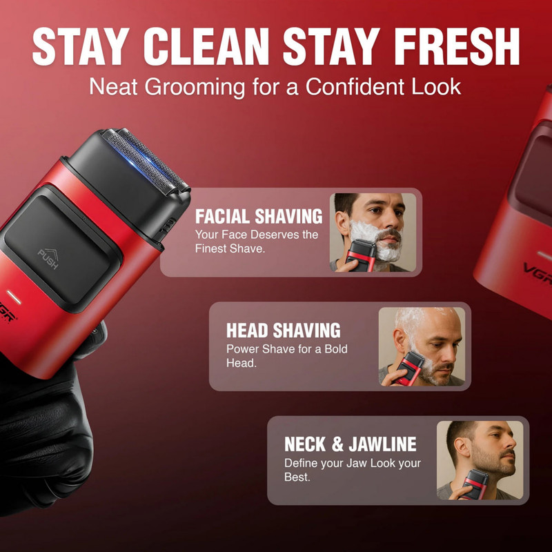 ماشین اصلاح موی صورت شارژی وی جی ار مدل V-307 - Image 3