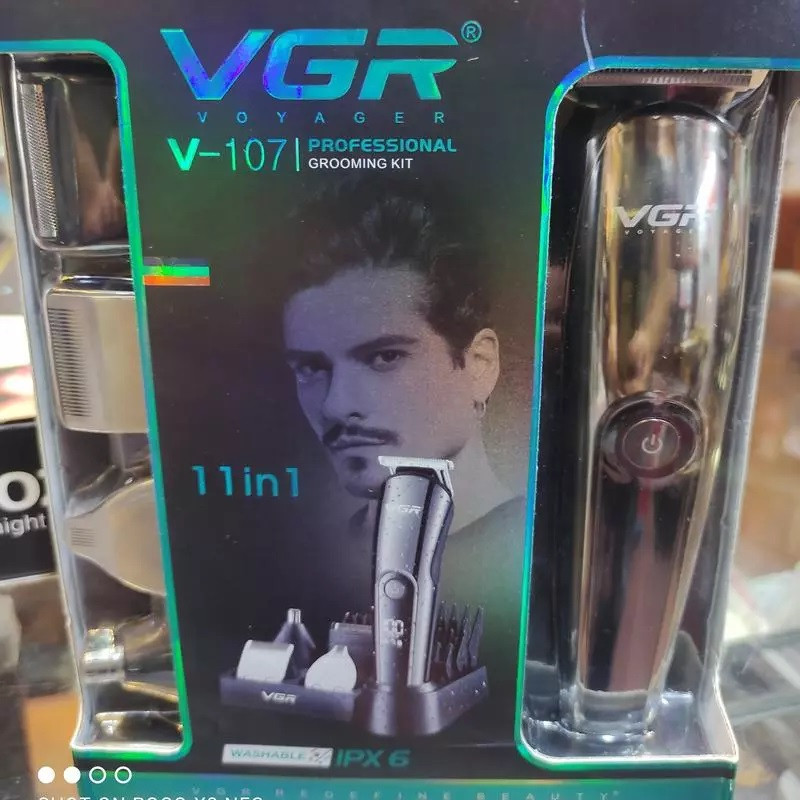 ست ماشین اصلاح موی صورت و بدن وی جی ار مدل V-107 - Image 11