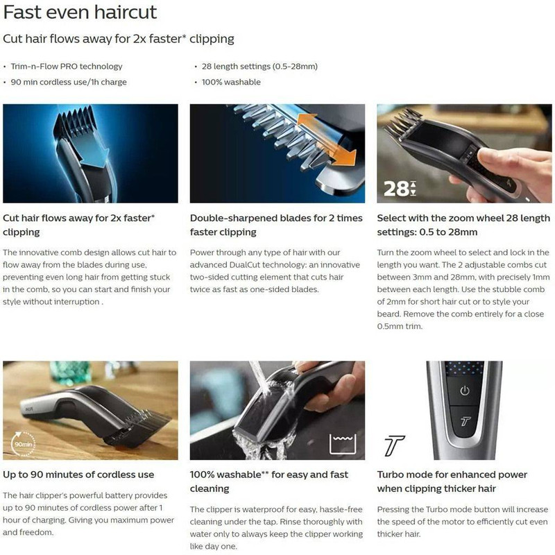 ماشین اصلاح موی سر و صورت شارژی فیلیپس مدل HC5630 - Image 9