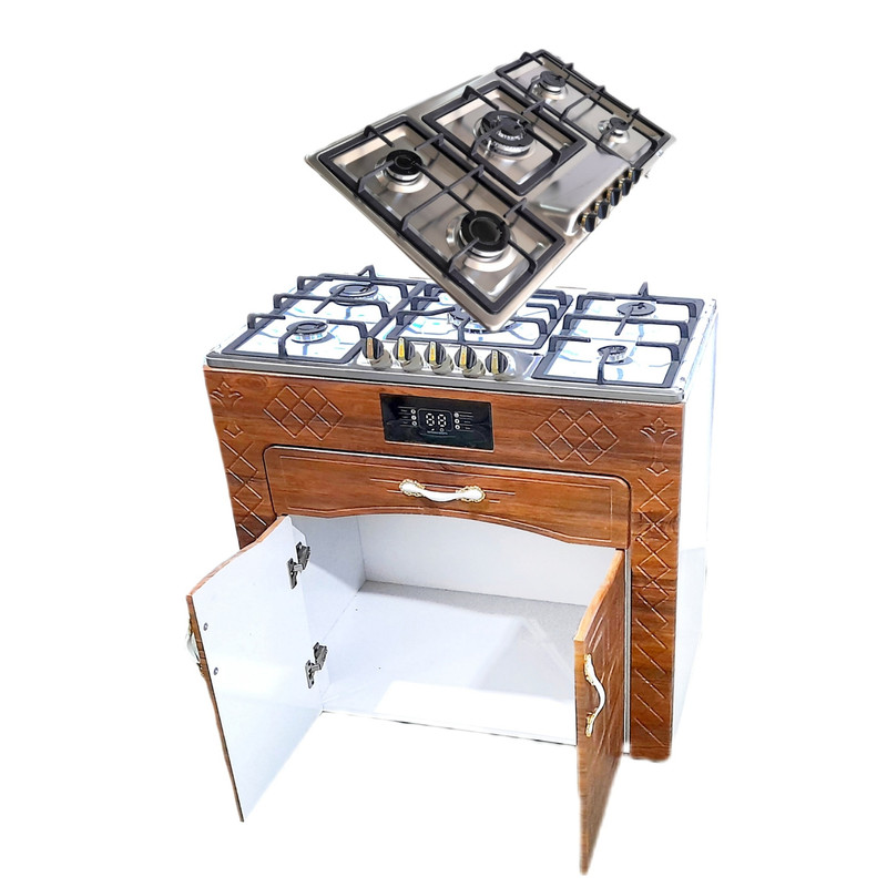 اجاق گاز 5 شعله هاکان مدل دو درب صفحه استیل اپکسی - Image 4