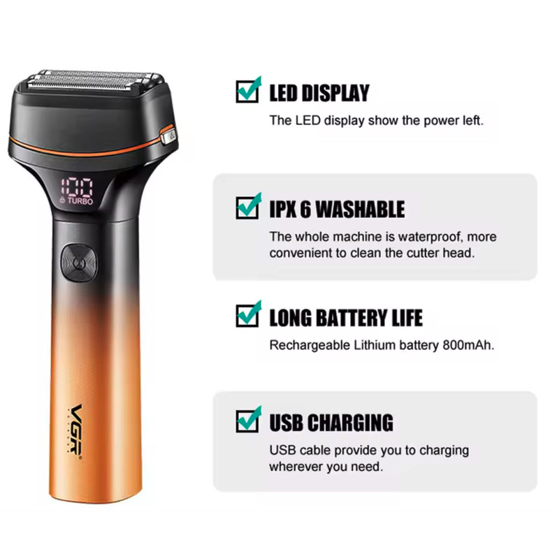 ماشین اصلاح صورت شارژی وی جی ار مدل v-382 - Image 2