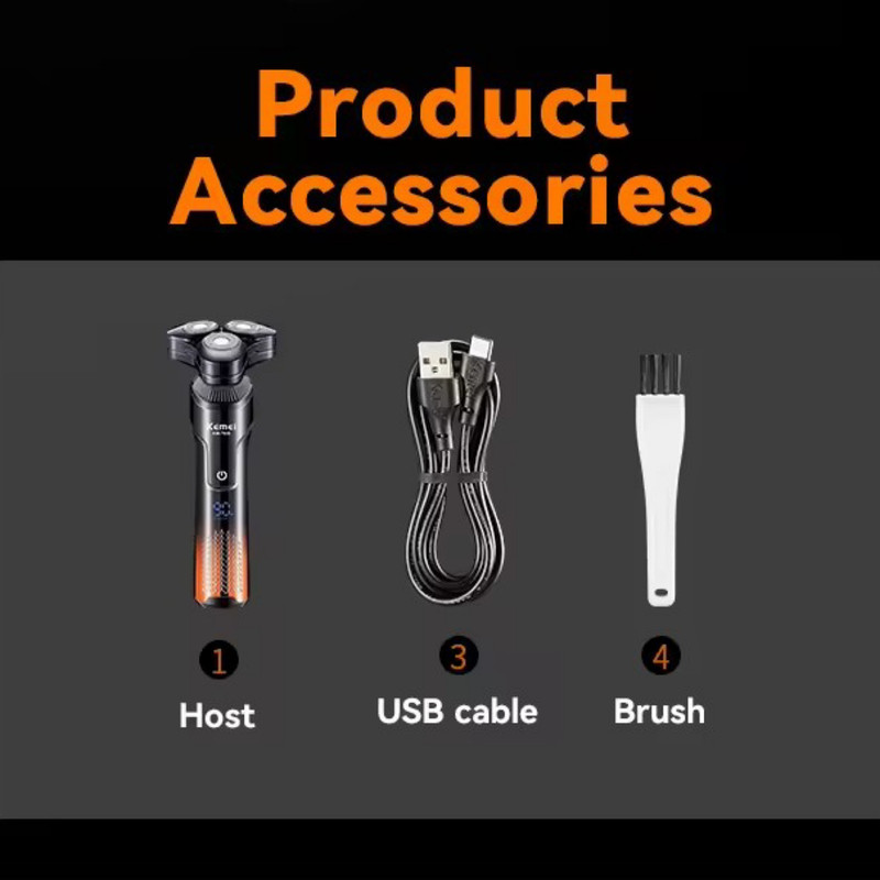 ست ماشین اصلاح موی صورت و بدن کیمی شارژی مدل KM-7939 - Image 9