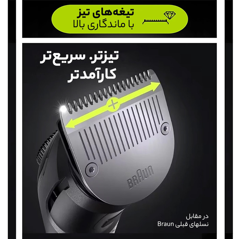 ماشین اصلاح موی سر و صورت شارژی براون مدل BT7220 - Image 6
