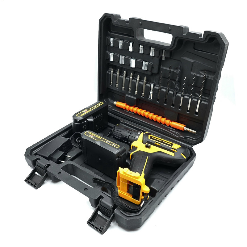 مجموعه 28 عددی دریل پیچ گوشتی شارژی سه نظام 10 میلیمتری 18 ولت جنرال پاور مدل 18V - Image 9