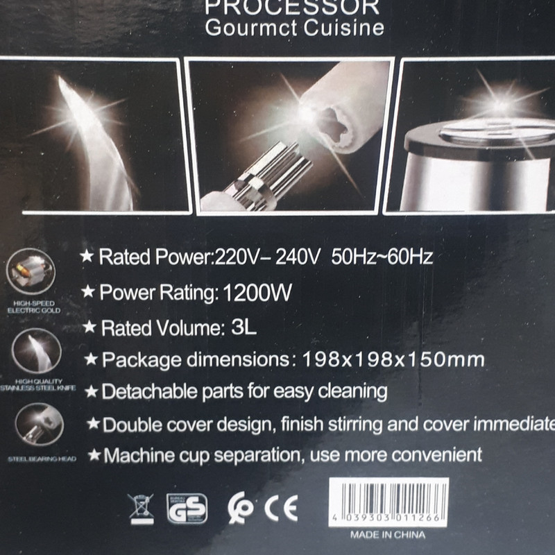 خردکن 3 لیتری مدل کوکینگ فود 3L-1200 - Image 2