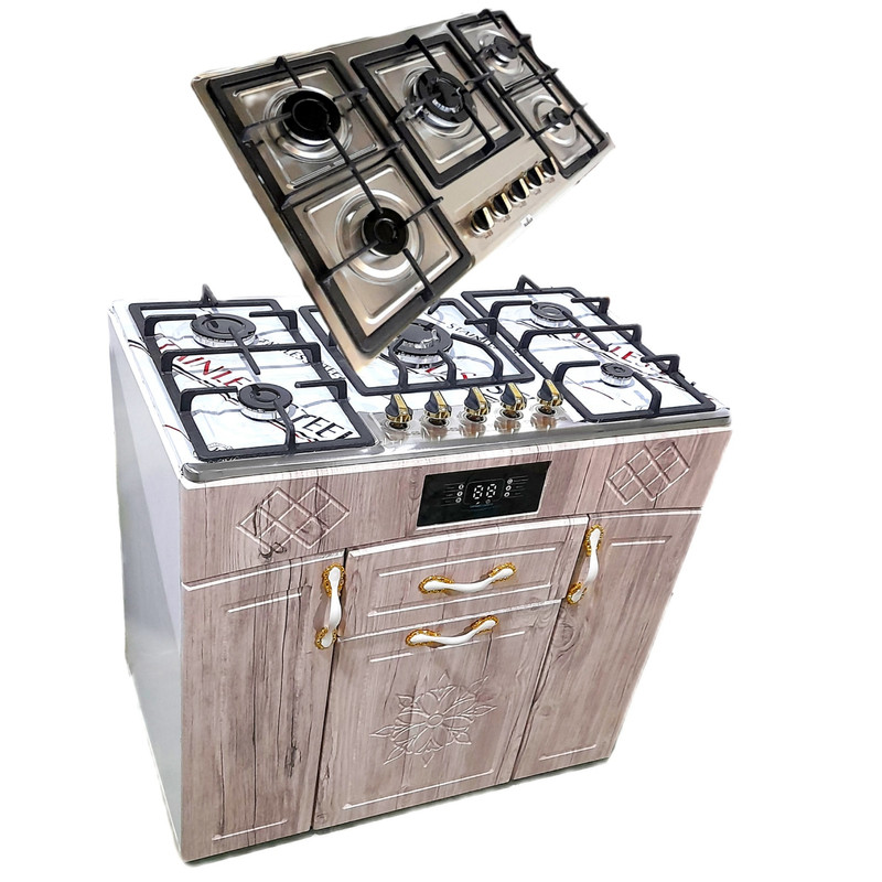 اجاق گاز 5 شعله هاکان مدل چهار درب صفحه استیل بوش - Image 4