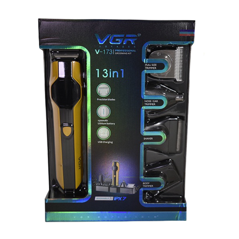ست ماشین اصلاح موی صورت و بدن شارژی وی جی ار مدل V-173 - Image 2