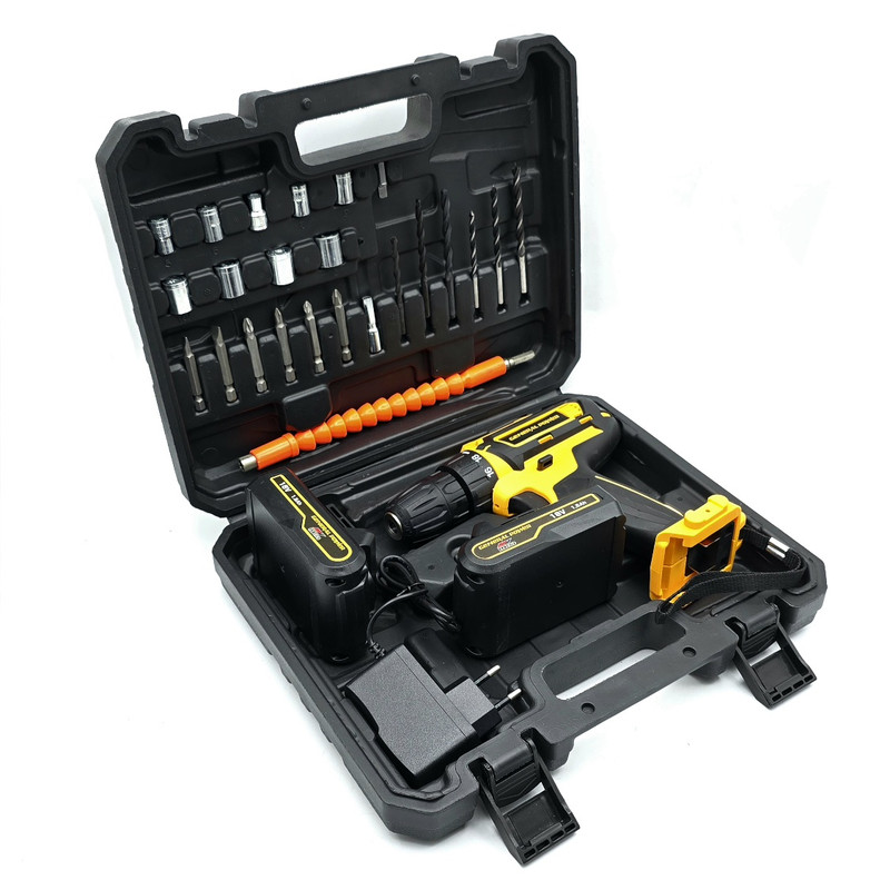 مجموعه 28 عددی دریل پیچ گوشتی شارژی سه نظام 10 میلیمتری 18 ولت جنرال پاور مدل 18V - Image 15