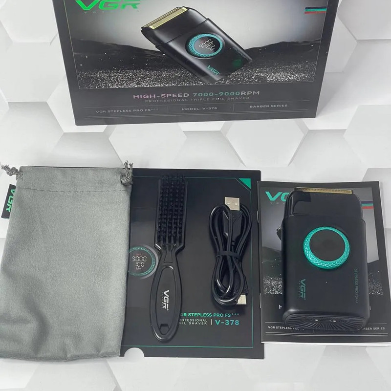 ست ماشین اصلاح موی صورت و بدن شارژی وی جی ار مدل v-378 - Image 4