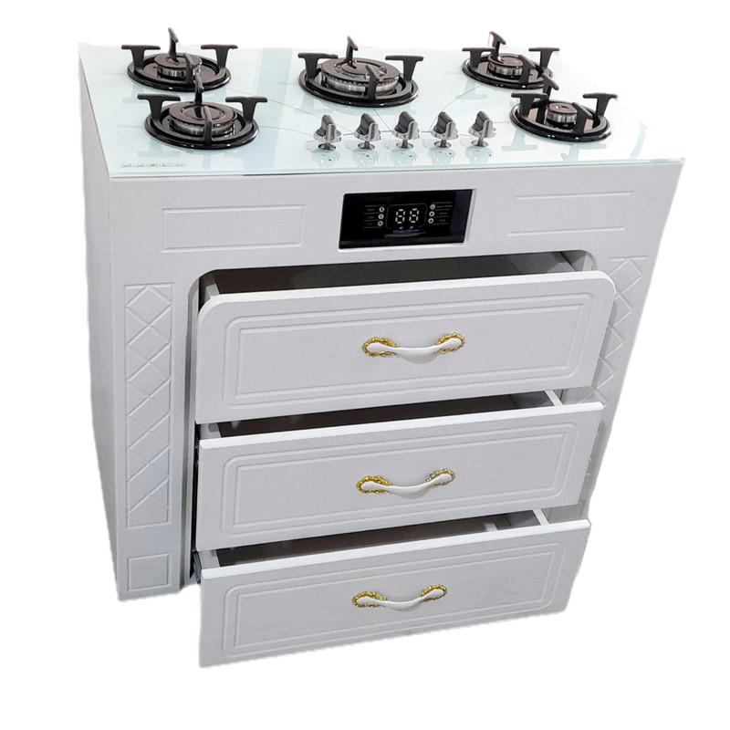 اجاق گاز 5 شعله هاکان مدل صفحه شیشه ولوم بالا سه کشو1230 - Image 5