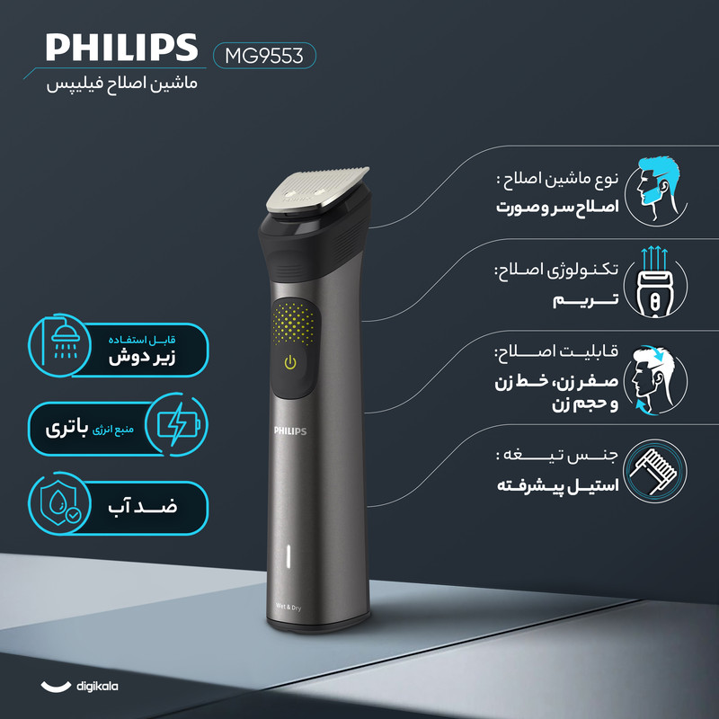 ماشین اصلاح موی سر و صورت فیلیپس مدل MG9553 - Image 3