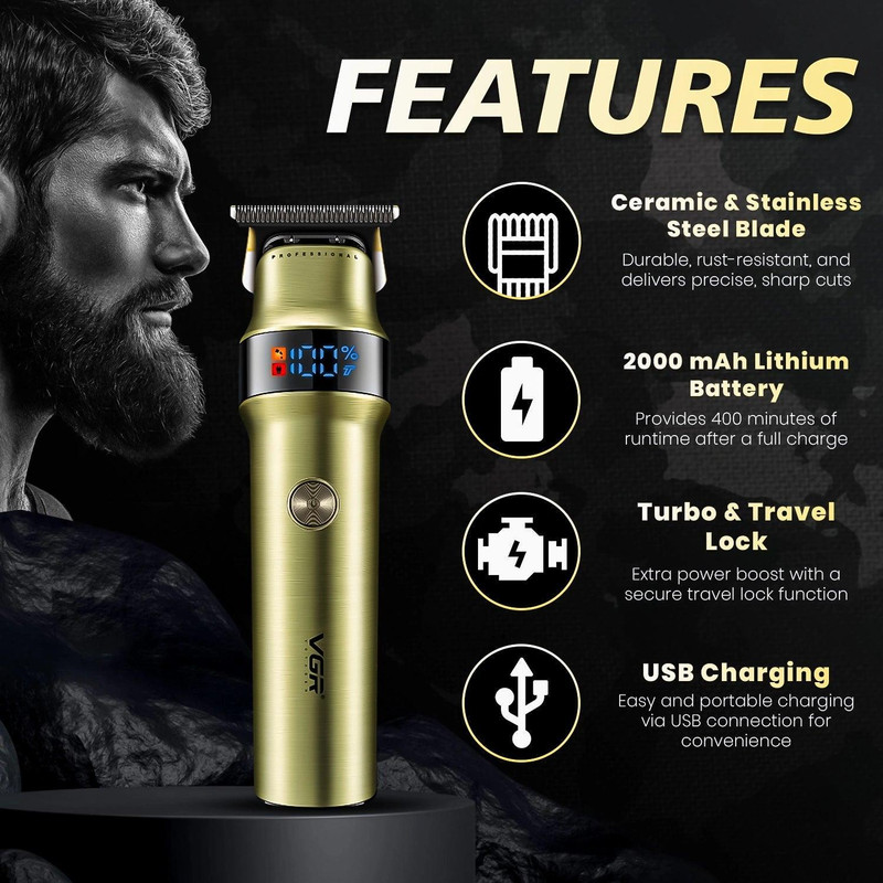 ماشین اصلاح موی سر و صورت وی جی ار مدل V-991 - Image 5