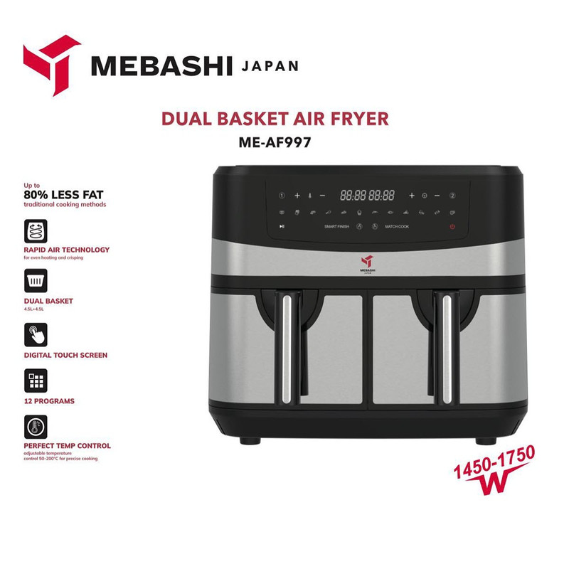 سرخ کن بدون روغن مباشی مدل Air Fryer ME-AF997 - Image 6