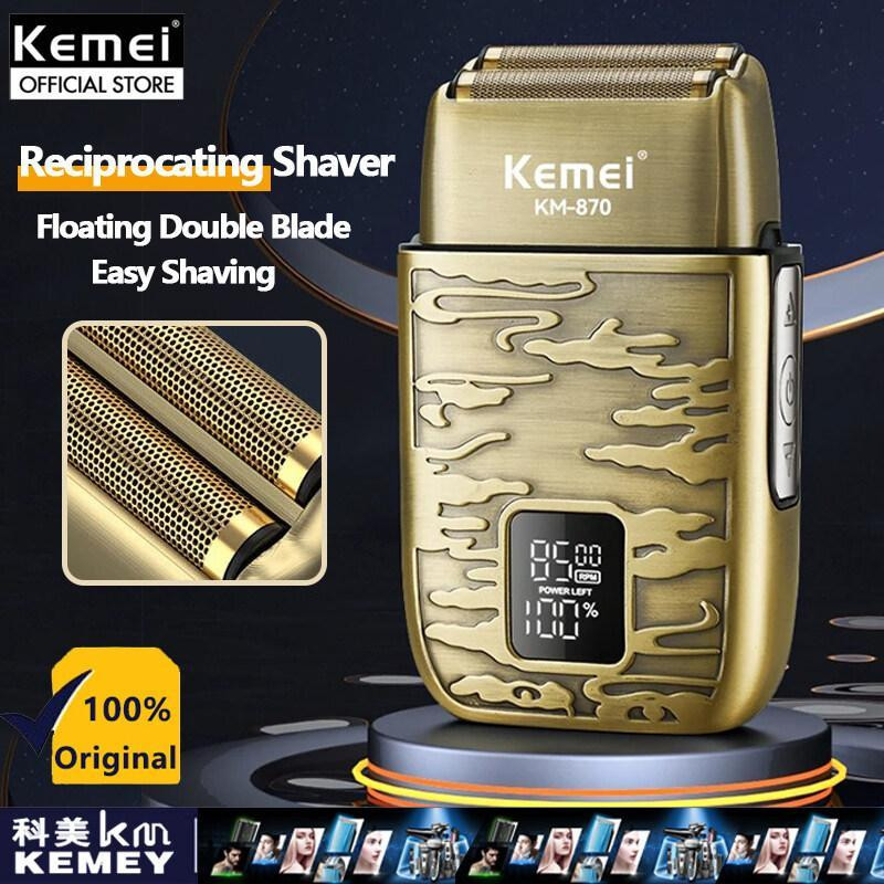 ماشین اصلاح موی صورت و بدن کیمی مدل KM-870، اصلاح به صورت صفر زن، ضد آب، نمایشگر LED، منبع انرژی با باتری قابل شارژ، تکنولوژی اصلاح به صورت شیو فویلی، مدت زمان شارژ 90 دقیقه و مدت زمان استفاده پس از شارژ 90 دقیقه، بههمراه کابل شارژ USB، برس، روغن - Image 2
